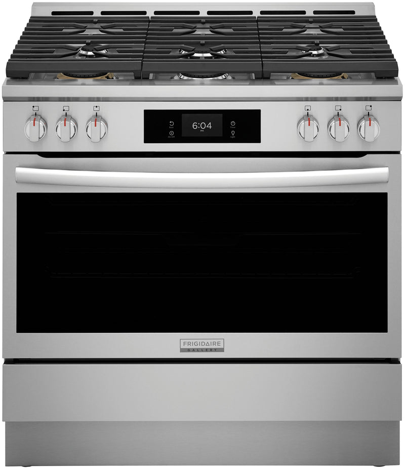 Frigidaire Gallery 36-in 6 burners 4.6-cu ft Air Fry Convection Oven Slide-In Natural Gas Range (