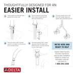 Delta Lacey Matte Black Single hole 1-handle WaterSense Mid-arc Residential Handle Bathroom Sink Faucet with Drain with Deck Plate