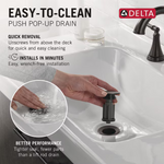 Delta Sandover Venetian Bronze Single hole 1-handle WaterSense Mid-arc Residential Handle Bathroom Sink Faucet with Drain with Deck Plate, 15748LF-RB #5286651  *JR2512, Retail: $223.95, FINAL PRICE: $119.99 + TAX