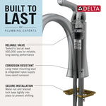 Delta Lacey Matte Black Single hole 1-handle WaterSense Mid-arc Residential Handle Bathroom Sink Faucet with Drain with Deck Plate