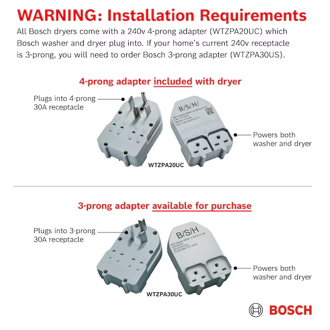 Bosch 800 Series Medium Stackable Steam Cycle Ventless Heat Pump Electric Dryer (Pearl Steel), WQB245AXUC/02 *JR2508, Retail: $1,999.00, FINAL PRICE: $1,199.99 + TAX