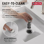 Delta Windemere Brushed Nickel Widespread 2-handle WaterSense Mid-arc Residential Handle Bathroom Sink Faucet with Drain