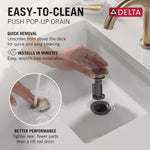 Delta Lacey Champagne Bronze Widespread 2-handle WaterSense Mid-arc Residential Handle Bathroom Sink Faucet with Drain