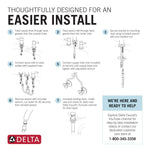 Delta Lacey Champagne Bronze Widespread 2-handle WaterSense Mid-arc Residential Handle Bathroom Sink Faucet with Drain