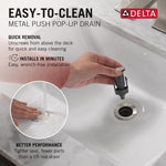 Delta Trinsic Two Handle Widespread Bathroom Faucet in Polished Nickel, 3559-PNMPU-DST, MRSP: $670, FINAL PRICE: $ + TAX