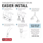 Delta Becker Spotshield Brushed Nickel 4-in Centerset 2-handle WaterSense Mid-arc Residential Handle Bathroom Sink Faucet with Drain, 25891LF-SP #2517011  *JR2512, Retail: $182.10, FINAL PRICE: $59.99 + TAX