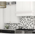 **PER PC** Smokey Hive Hexagon 11x10 Glossy Glass Mosaic, SF210212, 8.734sf, 11pcs, 25 lbs, FINAL PRICE: $3.99/pc, $43.89/bx + Tax