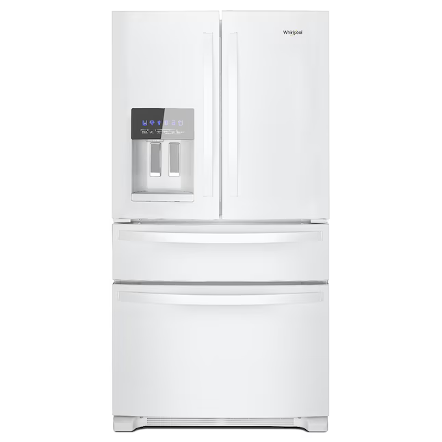 Whirlpool Standard-Depth 24.5-cu ft 4-Door 36-in French Door Refrigerator with Ice Maker with Water and Ice Dispenser (White), WRMF3636RW *JR2512, Retail: $2,999.00, FINAL PRICE: $1,399.99 + TAX