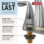 Delta Nicoli Two Handle Centerset Pull-Down Bathroom Faucet in Matte Black & Champagne Bronze