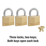 Master Lock Outdoor Keyed Padlock 1-9/16-in Wide x 7/8-in Shackle Keyed Alike (3-Pack), 140TRIHC #855343  *JR2512, Retail: $25.98, FINAL PRICE: $13.99 + TAX