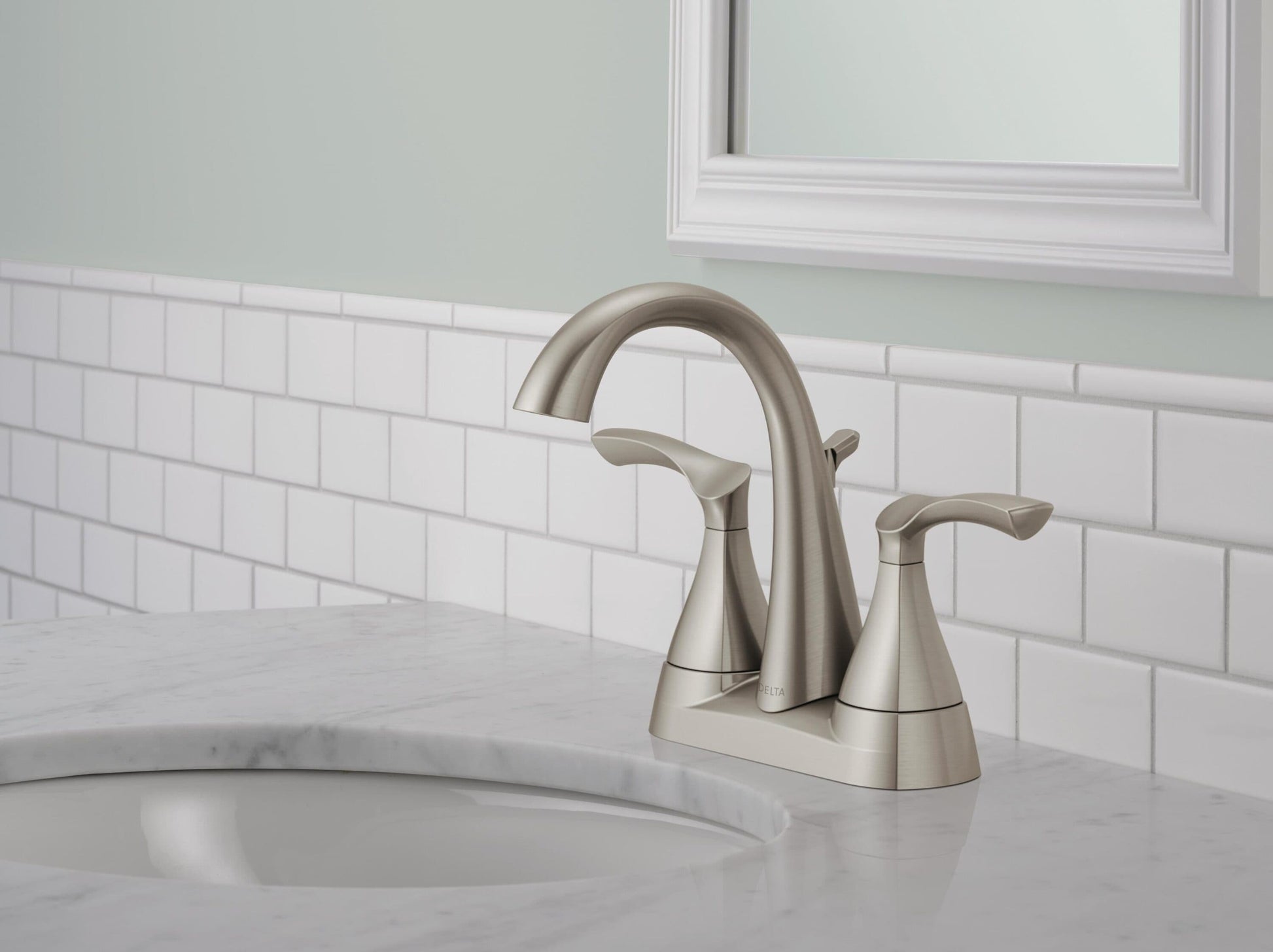Delta Sandover Two Handle Centerset Lavatory Faucet in Spotshield Brushed Nickel, 25748LF-SP, MRSP: $201.5, FINAL PRICE: $ + TAX