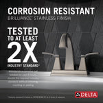 Delta Flynn Two Handle Centerset Bathroom Faucet in Stainless Steel, 25768LF-SS, MRSP: $154.1, FINAL PRICE: $ + TAX