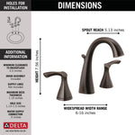 Delta Sandover Two Handle Widespread Bathroom Faucet in Venetian Bronze, 35748LF-RB, MRSP: $301.05, FINAL PRICE: $74.99 + TAX