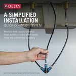 Delta Flynn Oil Rubbed Bronze Widespread 2-handle WaterSense Mid-arc Residential Handle Bathroom Sink Faucet with Drain