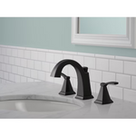 Delta Flynn Black Matte Black Widespread 2-handle WaterSense Mid-Arc Residential Handle Bathroom Sink Faucet with Drain, 35768LF-BL, 1562709  *JR2503