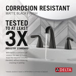 Delta Arvo Two Handle Widespread Bathroom Faucet in Matte Black, 35840LF-BL, MRSP: $357, FINAL PRICE: $ + TAX