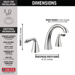 Delta Arvo Two Handle Widespread Bathroom Faucet in Chrome, 35840LF, MRSP: $292.75, FINAL PRICE: $ + TAX