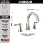 Delta Becker Two Handle Widespread Bathroom Faucet in Spotshield Brushed Nickel, 35891LF-SP, MRSP: $249.9, FINAL PRICE: $ + TAX