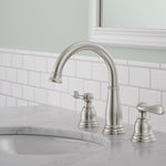 Delta Windemere Brushed Nickel Widespread 2-handle WaterSense Mid-arc Residential Handle Bathroom Sink Faucet with Drain