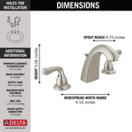 Delta Foundations Brushed Nickel Widespread 2-handle WaterSense Mid-arc Residential Handle Bathroom Sink Faucet with Drain