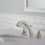 Delta Foundations Brushed Nickel Widespread 2-handle WaterSense Mid-arc Residential Handle Bathroom Sink Faucet with Drain