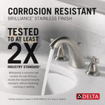 Delta Foundations Brushed Nickel Widespread 2-handle WaterSense Mid-arc Residential Handle Bathroom Sink Faucet with Drain