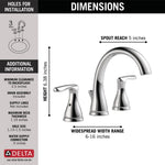 Delta Foundations Two Handle Widespread Lavatory Faucet in Chrome, B3518LF, MRSP: $159.9, FINAL PRICE: $ + TAX