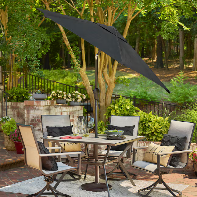 Style Selections 7.5-Feet Push-Button Tilt Market Patio Umbrella, UCS18102A-SB  #5997548 *JR2509, Retail: $59.00, FINAL PRICE: $37.99 + TAX