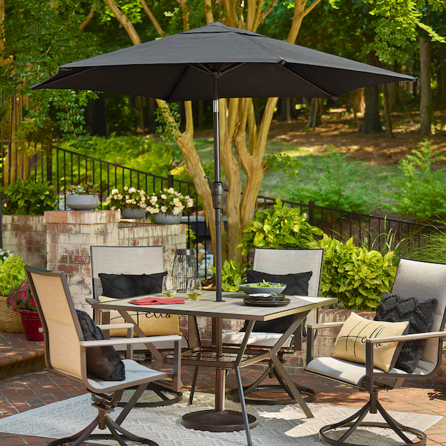 Style Selections 7.5-Feet Push-Button Tilt Market Patio Umbrella, UCS18102A-SB  #5997548 *JR2509, Retail: $59.00, FINAL PRICE: $37.99 + TAX