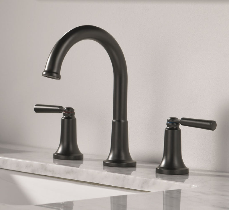 Delta Saylor Two Handle Widespread Bathroom Faucet in Matte Black, 3535-BLMPU-DST, MRSP: $399, FINAL PRICE: $179.99 + TAX