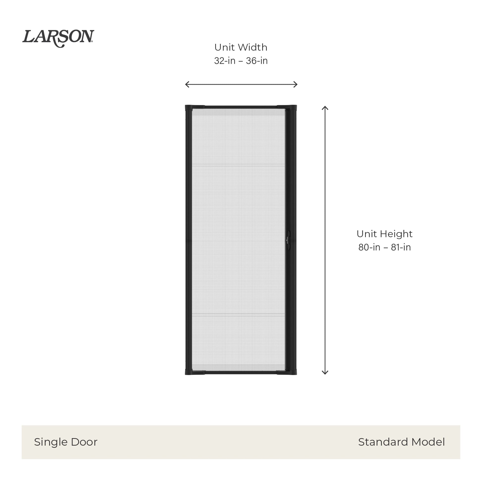 LARSON Brisa Universal reversible Retractable Screen door 36-in x 80-in Black Aluminum Single (Handle Included)