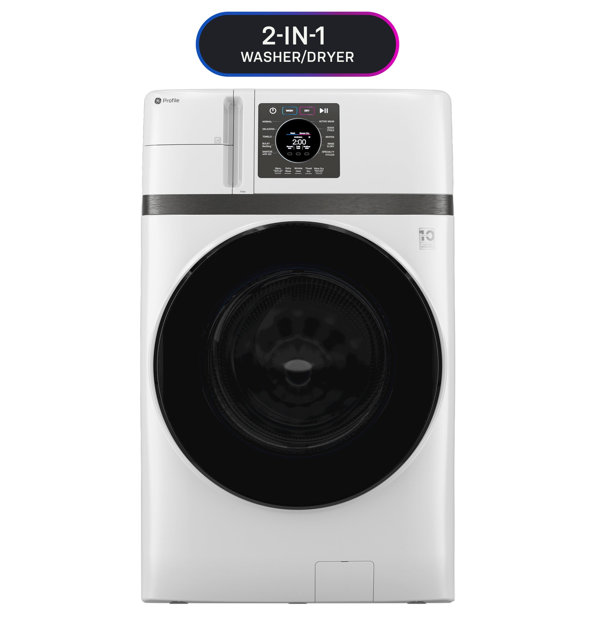 GE Profile with Pet Hair Removal Compact 4.6-cu ft Ventless All-In-One Washer Dryer Combo ( White )
