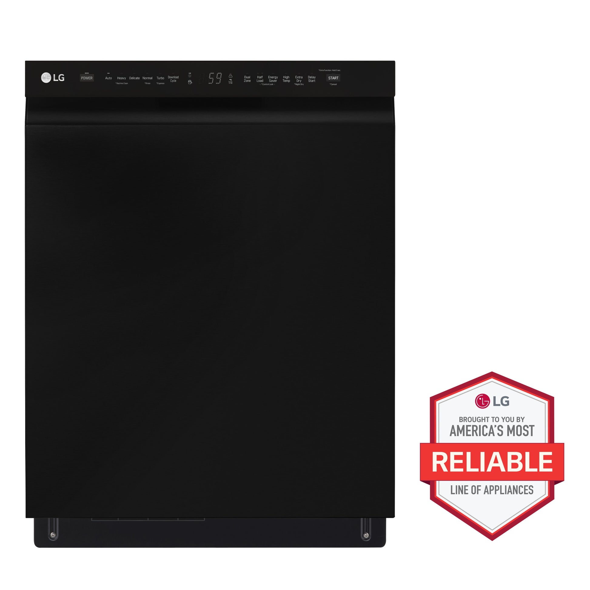 LG 24-in Front Control Built-in Dishwasher (Black) With Third Rack, QuadWash and Dynamic Dry , 48-Decibel