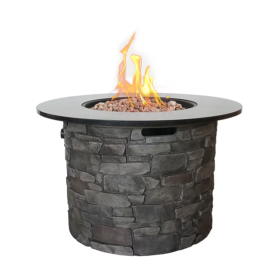 Alpine Reserve Stacked Stone Fire Table 36.20-in W 50000 Maximum BTUs Composite Round Liquid Propane Fire Pit, (FB039) 52052 #2592445  *JR2512, Retail: $499.00, FINAL PRICE: $249.99 + TAX