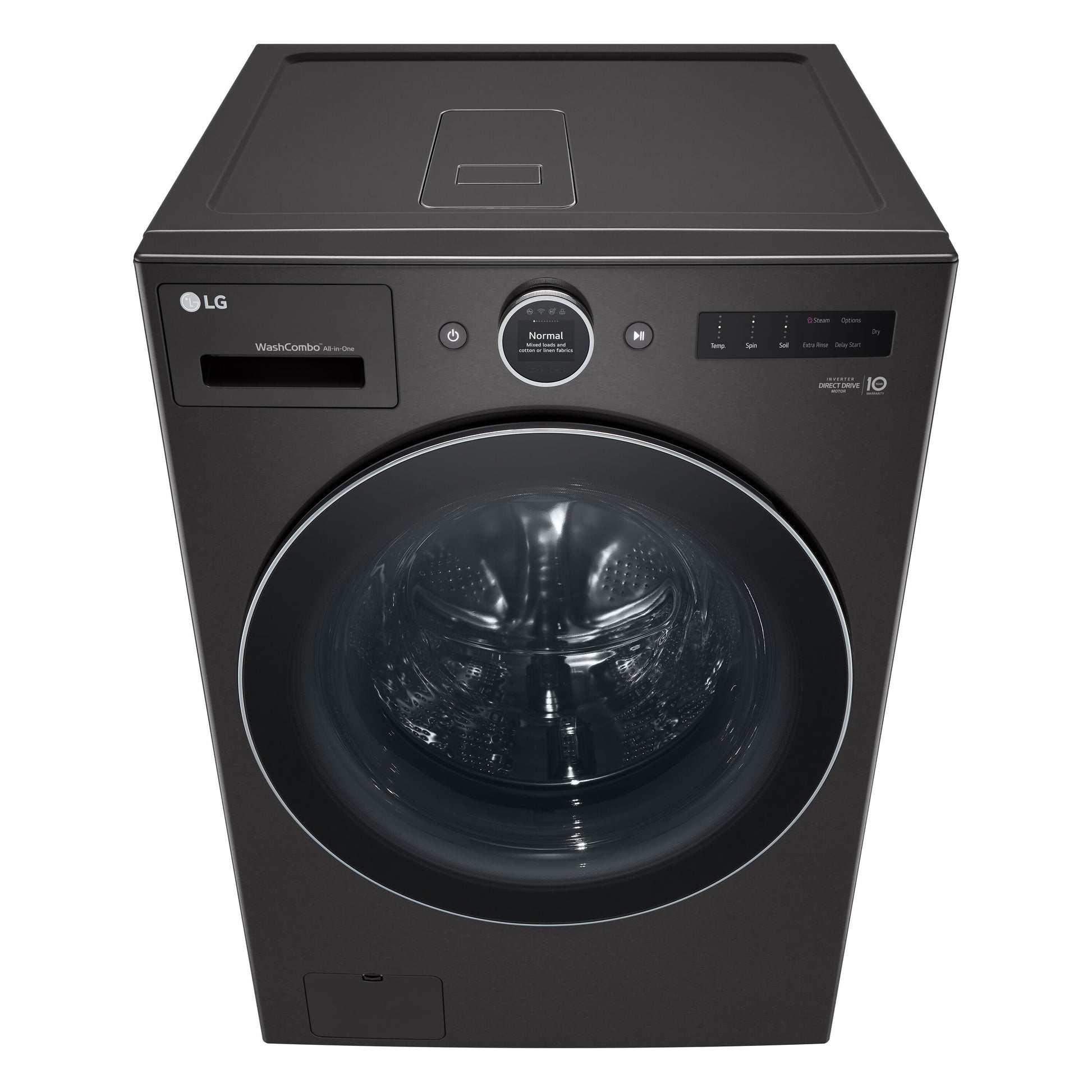 LG TurboWash360 5.0-cu ft Ventless All-In-One Washer Dryer Combo with Steam Cycle ( Black Steel )