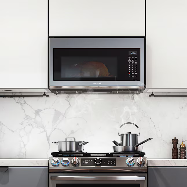 Samsung 1.7-cu ft Over-the-Range Convection Microwave with Sensor Cooking (Fingerprint Resistant Stainless Steel), MC17T8000CS *JR2508, Retail: $679.00, FINAL PRICE: $379.99 + TAX