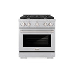 ZLINE KITCHEN 30-in Standard 4 burners Convection Oven Freestanding Dual Fuel Range (Satin Stainless Steel)