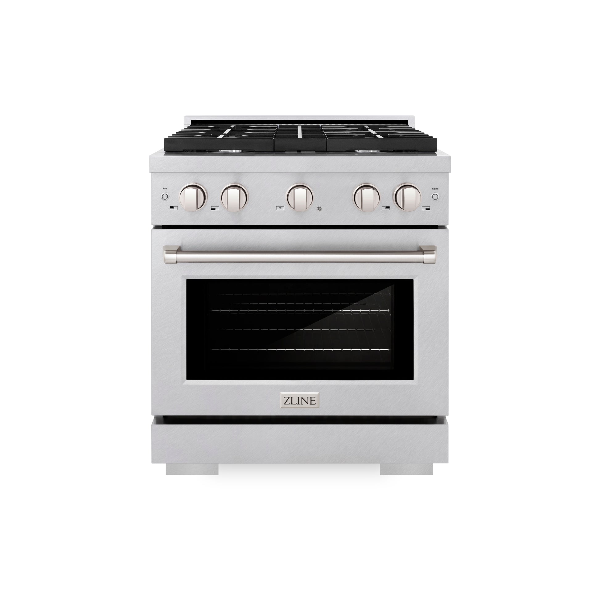 ZLINE KITCHEN 30-in Standard 4 burners Convection Oven Freestanding Dual Fuel Range (Satin Stainless Steel)