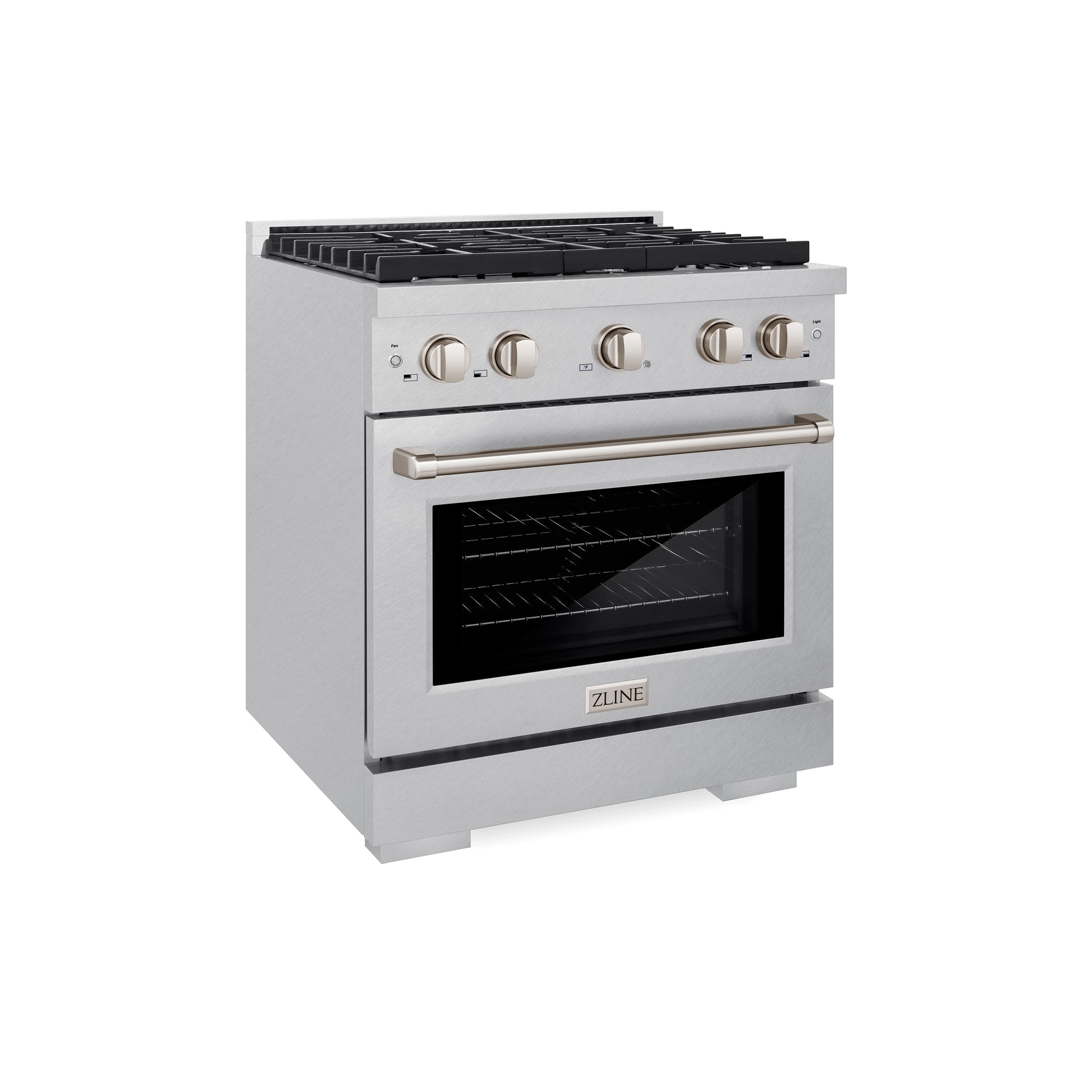 ZLINE KITCHEN 30-in Standard 4 burners Convection Oven Freestanding Dual Fuel Range (Satin Stainless Steel)
