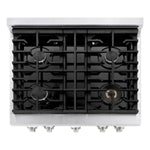 ZLINE KITCHEN 30-in Standard 4 burners Convection Oven Freestanding Dual Fuel Range (Satin Stainless Steel)