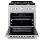 ZLINE KITCHEN 30-in Standard 4 burners Convection Oven Freestanding Dual Fuel Range (Satin Stainless Steel)