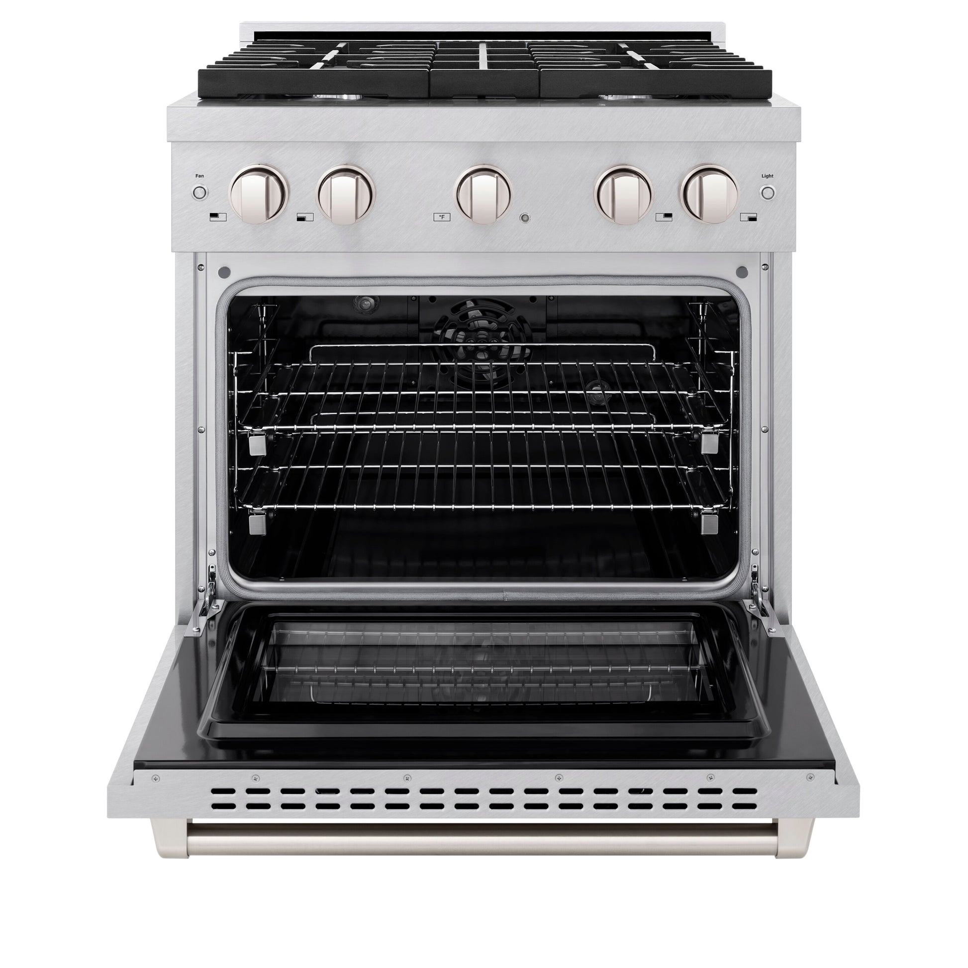 ZLINE KITCHEN 30-in Standard 4 burners Convection Oven Freestanding Dual Fuel Range (Satin Stainless Steel)