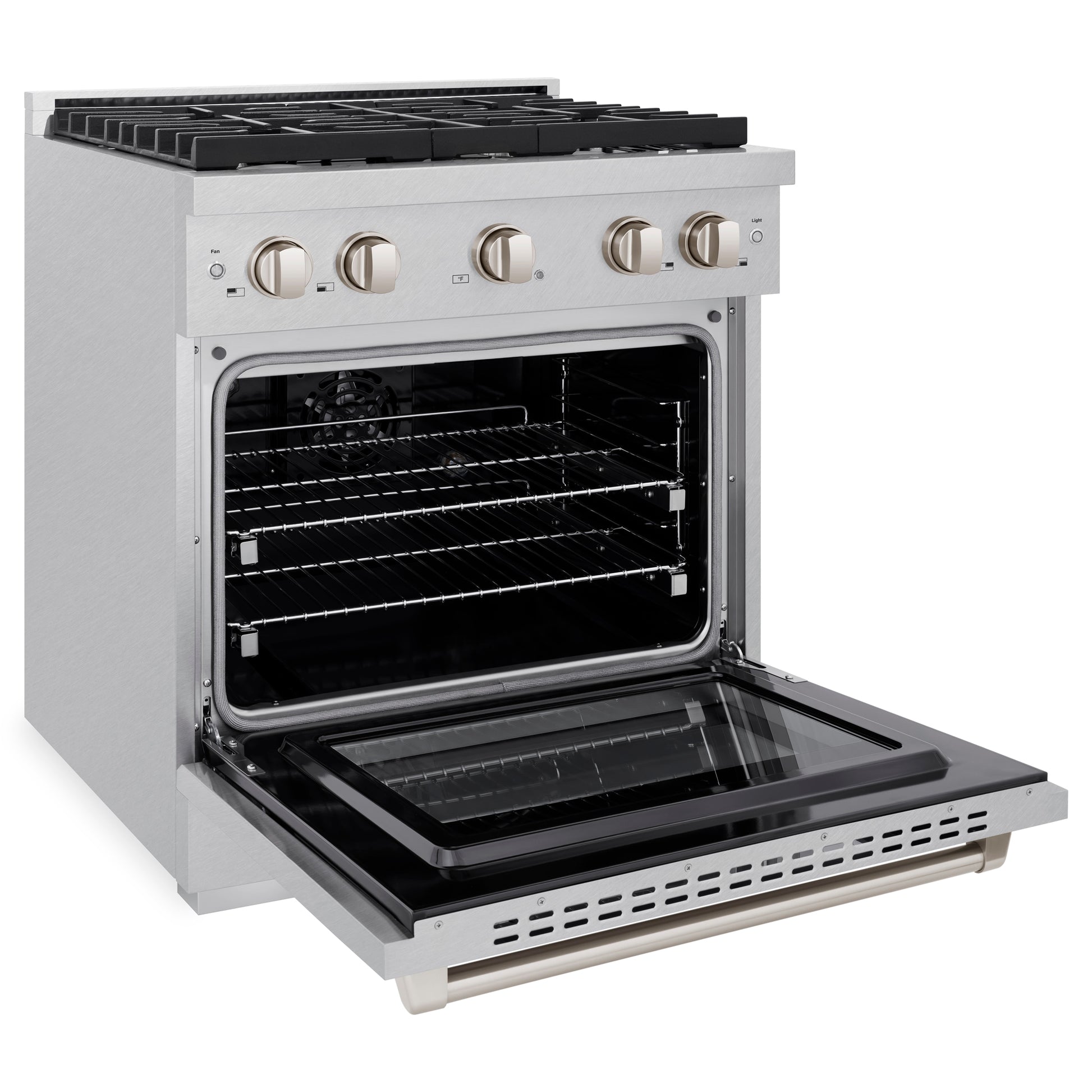 ZLINE KITCHEN 30-in Standard 4 burners Convection Oven Freestanding Dual Fuel Range (Satin Stainless Steel)