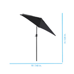 Style Selections 7.5-Feet Push-Button Tilt Market Patio Umbrella, UCS18102A-SB  #5997548 *JR2509, Retail: $59.00, FINAL PRICE: $37.99 + TAX