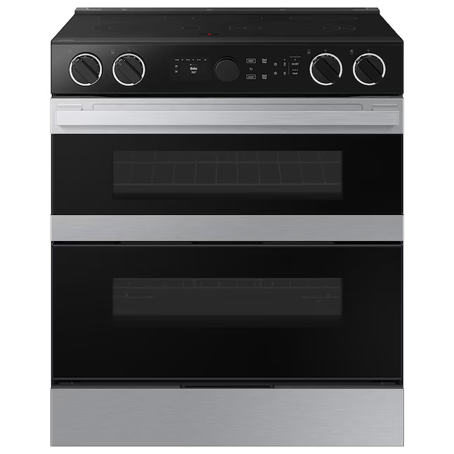 Samsung - Bespoke 6.3 Cu. Ft. Slide-In Electric Convection Range with Flex Duo Convertible Double Oven Technology - Stainless Steel, NSE6DG8550SR/AA *BE, MSRP: $2,799.00, FINAL PRICE: $1,199.99 + TAX
