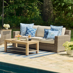 Alpine Reserve Miles Park 2-Piece Wicker Patio Sofa Conversation Set with Cream Cushions, FRS81527T-1A *HD2509, Retail: $1,049.00, FINAL PRICE: $649.99 + TAX