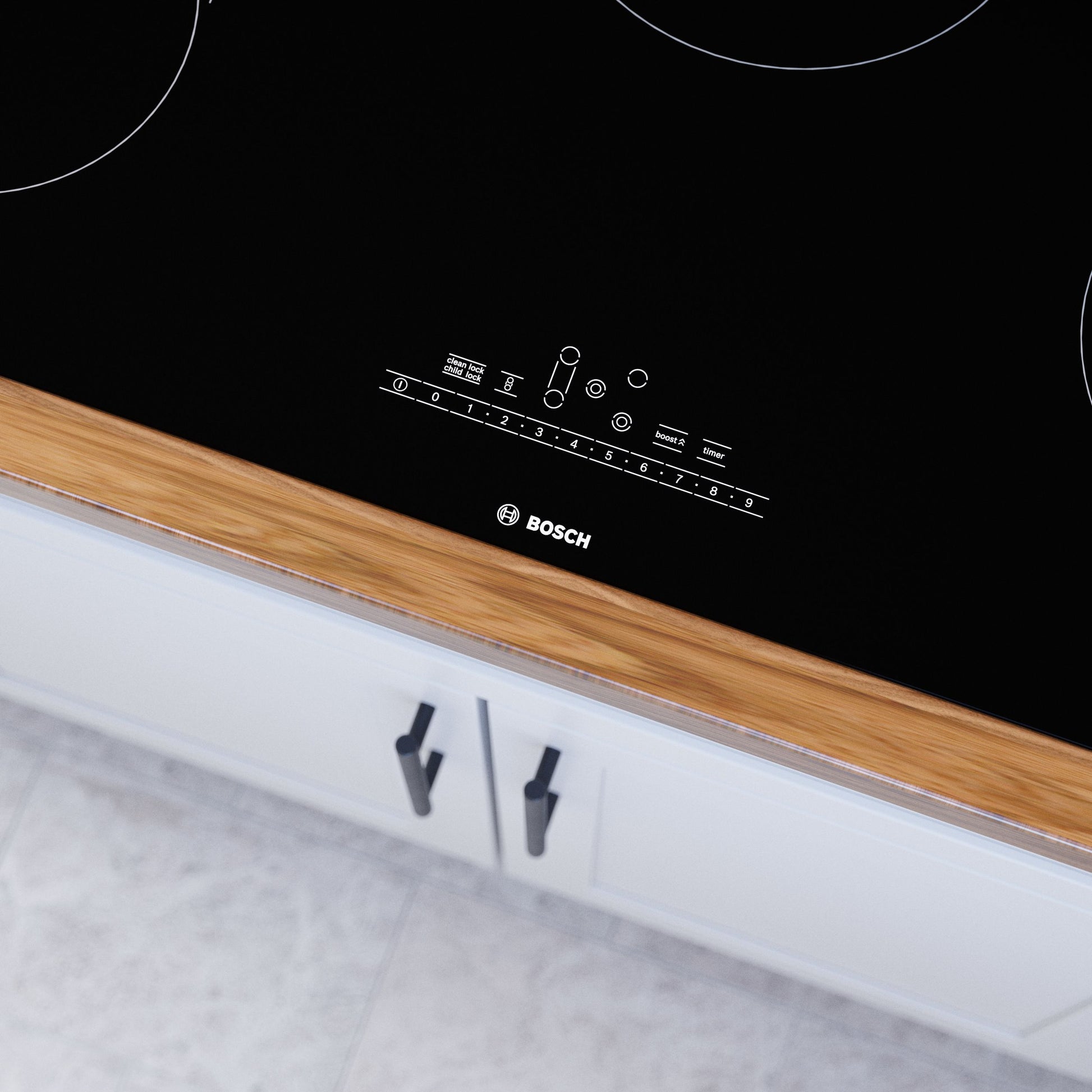 Bosch 800 Series 36-in 5 burners Smooth surface Black Electric Cooktop with Bridge Element