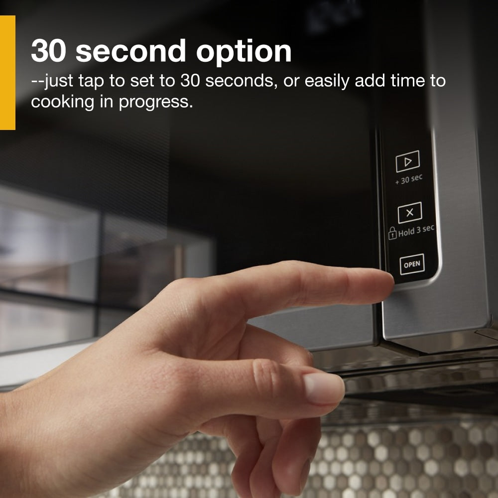 Whirlpool 1.1-cu ft Low Profile Over-the-Range Microwave (Black)