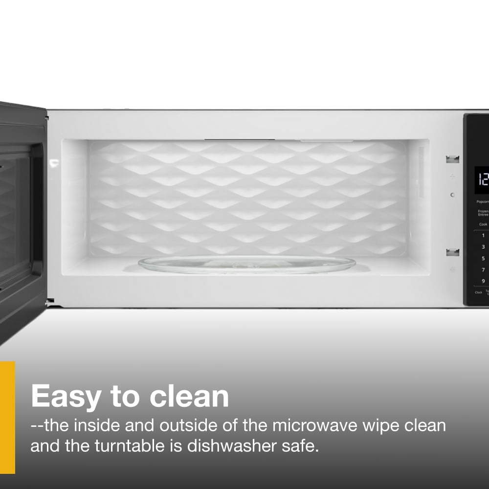 Whirlpool 1.1-cu ft Low Profile Over-the-Range Microwave (Black)
