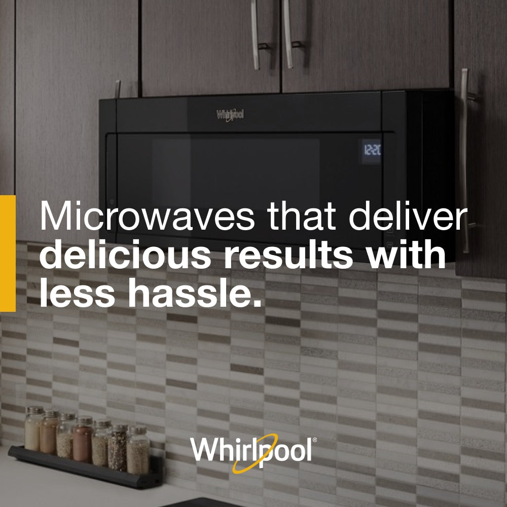 Whirlpool 1.1-cu ft Low Profile Over-the-Range Microwave (Black)